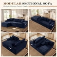 thumbnail image 3 of Lunale Small Modular Sectional Sofa with Movable Chaise, L-Shaped Boneless Cloud Couch for Living Room, Blue (Left Facing Chaise), 3 of 9