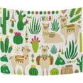 thumbnail image 2 of Coolnut Llama Tapestry Washable Polyester Art Wall Hanging Blanket for Living Room Bedroom Dorm Party, 60 x 51 Inch Home Decor Gifts, 2 of 7