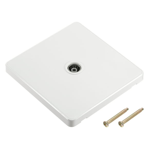 Uxcell TV Aerial Socket Wall Plate Outlet Single Gang White PC 88mm x 86mm for Coaxial Cable Lead