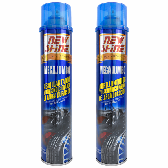 Paquete 2 Abrillantador New Shine Mega Jumbo Azul 676 ml | Cuidado para Plásticos y Vinil Automotriz
