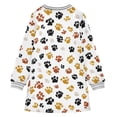 thumbnail image 6 of long-sleeved dress Dog Paw A-line dress with ribbed cuffs Soft and comfortable, 6 of 6