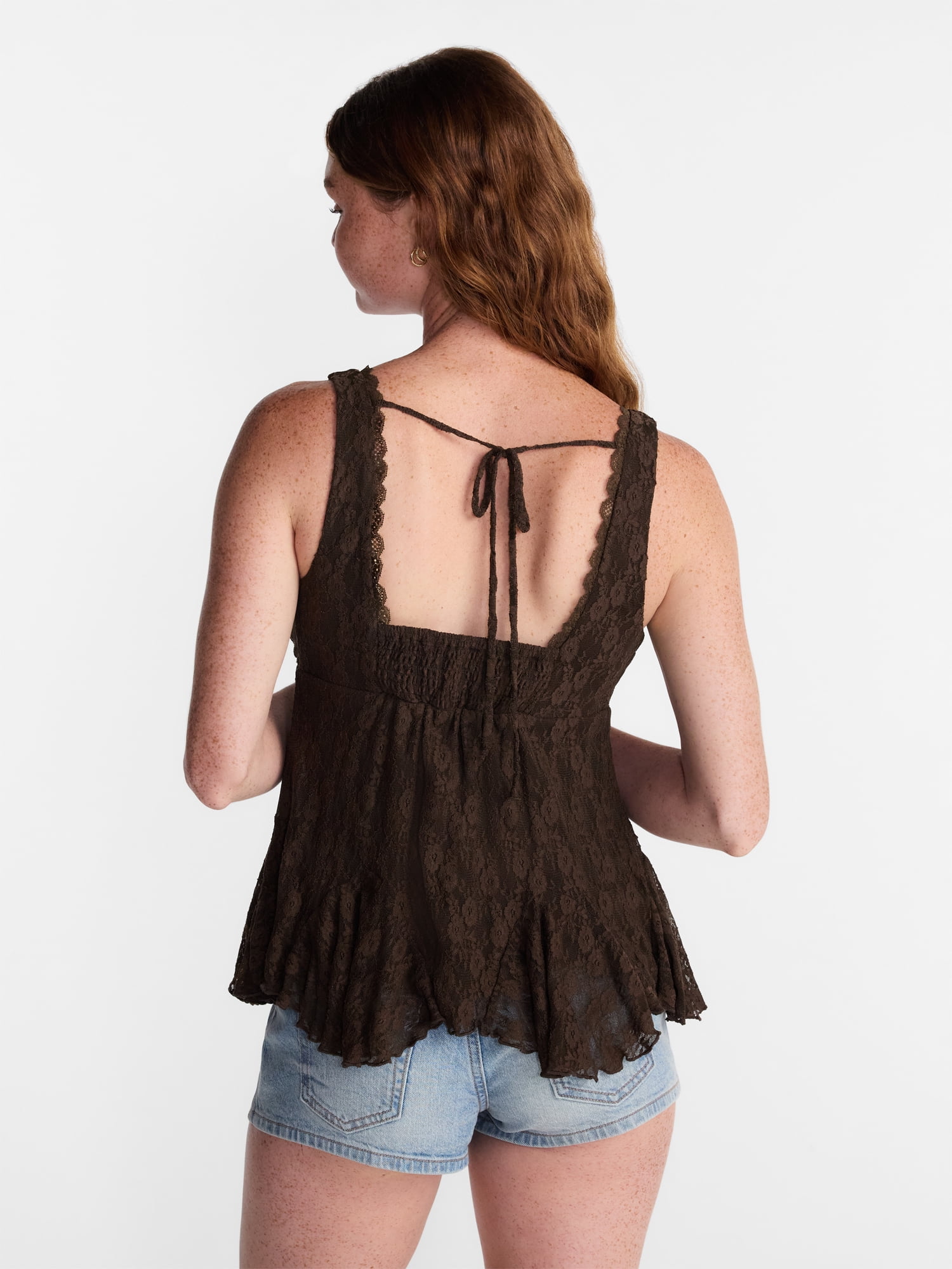 No Boundaries Lace Godet Tank Top, Women’s XXS-XXL