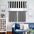 thumbnail image 2 of Black Striped Kitchen Curtains Sets for Windows 36 Inch Length, Modern Farmhouse Black and White Stripes Rod Pocket Window Treatments Tier Curtains and Valances Set for Bedroom/Bathroom, 2 of 8