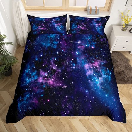 Galaxy Series Bedding Set Queen Size Adult Women Girls Blue Purple ...