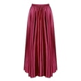 thumbnail image 4 of YONGHS Womens Full Length Solid Color Flamenco Bull Dance Skirt Elastic Waistband Ruffle Maxi Skirt Burgundy One Size, 4 of 6