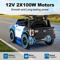 thumbnail image 6 of East doll 12V Powered Ride on Electric Police Truck Car for Kids, 12 Volt Ford Kids Ride on Toys with Remote Control, 4 Wheeler for Kids Age 1-3Y, 3-5MPH, Megaphone, Music, 6 of 12