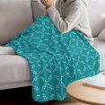 thumbnail image 3 of Teal Morocco Blanket Soft Cozy Warm Throw Blanket for Couch, Plush Fuzzy Flannel Fleece Blankets for Sofa, Geometric Leaf Diamond Lattice Abstract Bed Blankets Lightweight Gifts for Women, 50"x60", 3 of 9