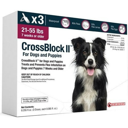 CrossBlock II Flea Preventative for Dogs 21-55 Lbs. (3-Pack)3-Pack contains 3 monthly doses for 3 months of protection By