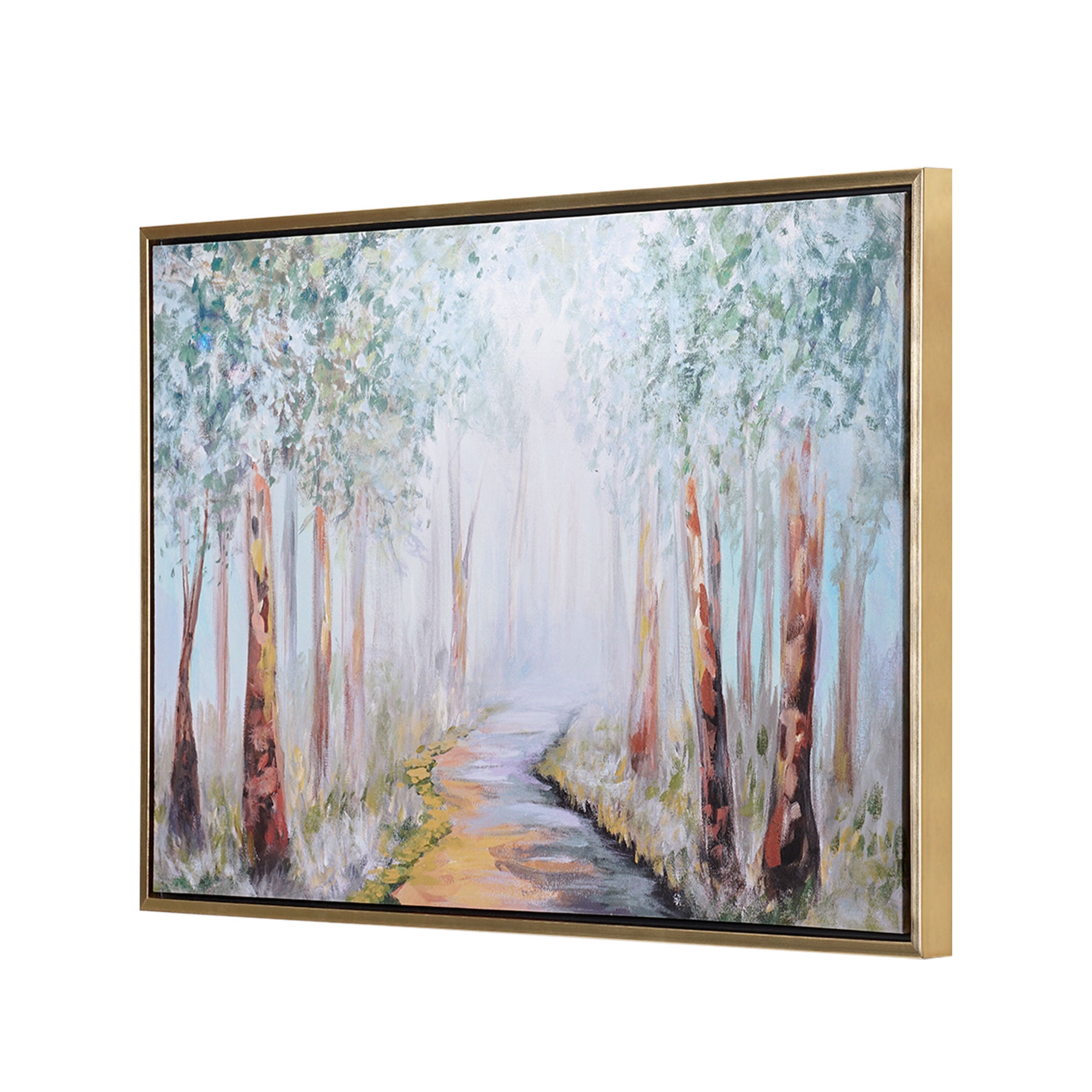 Crystal Art Gallery Forest Painting Framed Digital Print 36" x 24" by