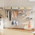 thumbnail image 2 of Patiojoy Wire Closet Organizer System Wall-mounted Custom Closet Kit w/Adjustable Storage Shelves White, 2 of 9