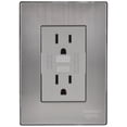 thumbnail image 1 of Placa Duplex Falla Tierra Inoxium1FSilver 1Pza Contacto Duplex Falla Tierra 125-250VCA 15A 50/60Hz Plateado Acero Inoxid, 1 of 4