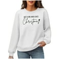 thumbnail image 2 of Busydd Christmas Sweatshirts for Women Fashion Vacation Ribbed Crewneck Sweatshirt Casual Loose Long Sleeve Pullover Sweatshirt L, 2 of 6