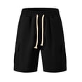 thumbnail image 7 of Mens Cargo Sweat Shorts Drawstring Elastic Waist Straight Leg Shorts Solid Color Casual Exercise Shorts, 7 of 7