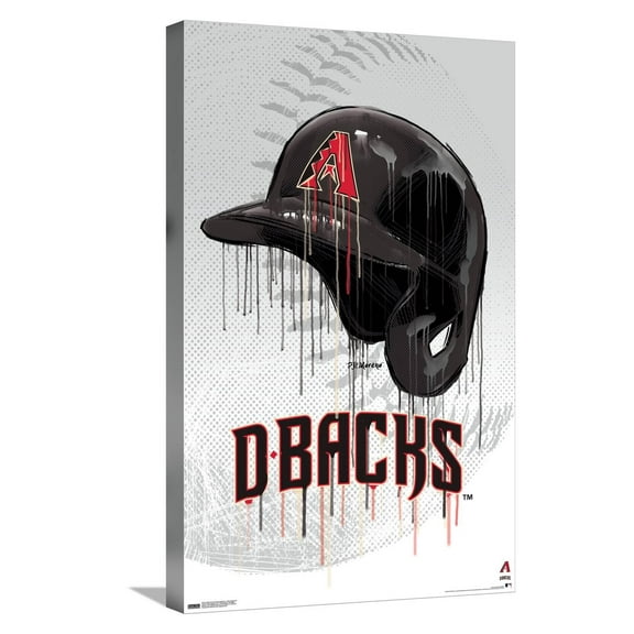 MLB Arizona Diamondbacks - Drip Helmet 22 Canvas Wall Poster, 14.725" x 22.375"