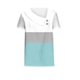 thumbnail image 3 of Camisetas de Manga Corta para las Mujeres a Cuadros Impreso Botón Casual Camiseta, Camisetas de Mujer Casual para Primavera Verano, 3 of 4