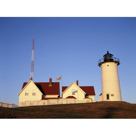 Nobska Lighthouse - Nobska Lighthouse, Woods Hole, Cape Cod, Massachusetts, USA Print Wall Art By Walter Bibikow