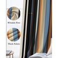 thumbnail image 3 of Black Orange Blue Striped Blackout Curtains for Bedroom Living Room Darkening Curtains 84 Inch Length 2 Panels Set Modern Stripes Art Farmhouse Window Curtain Window Treatment Grommet Drapes 42"x84", 3 of 9