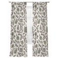 thumbnail image 2 of Sage Green Leaf Semi Sheer Curtains 108 Inch Length 2 Panels Set, Vintage Farmhouse Boho Pastoral Tribal Sheer Kitchen Curtain Privacy Voile Window Curtain for Living Room Bedroom Rod Pocket Drapes, 2 of 7