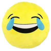 Emoji Tears of Joy Expression Smiley Face Emoticons 9" Round Pillow Plush Cushion - Yellow, EMOJI PILLOW FOR KIDS: Featuring the hottest Emoji tears of Joy laugh /.., By Emoji Expressions