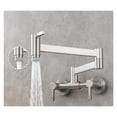 thumbnail image 1 of Brushed Three-switch Hot And Cold Basin Faucet In-wall Kitchen Folding Mixing Valve Faucet Bathroom Basin Faucet ,bar Laundry RV Farmhouse, 1 of 7