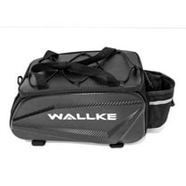 Wallke Bike Rack Bag, 10L Trunk Rear Rack Bag, Bicycle Bag, Bike Panniers Storage Luggage Saddle Shoulder Bag for Ebike, With Water Bottle pocket, Adjustable Cord Travel Outdoor Bike Accessories
