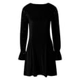thumbnail image 3 of Velvet Dresses for Women A-Line Mini Dress Cocktail Flattering A-Line Sequin Dress (Black S), 3 of 4