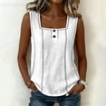 thumbnail image 4 of Neewe Summer Tank Tops for Women Pleated Square Neck Sleeveless Strap Shirts Casual Loose Fit Trendy Blouses, 4 of 8