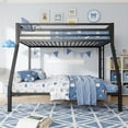 thumbnail image 4 of Einfach Metal Twin over Full Bunk Bed Frame with Removable Stair & Underbed Storage, Black, 4 of 8