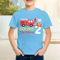 thumbnail image 4 of Huowey Toddler Shirt Casual Solid Color Short Sleeve Excavator Graphic T Shirt Suitable For Play And Everyday Wear Tee Shirts Tops,Light Blue,12-13 Years, 4 of 4