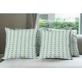 thumbnail image 6 of Ambesonne Geometric Throw Pillow Cover 4 Pack, Chevron Retro Style, 16", Seafoam Yellow Grey, 6 of 7