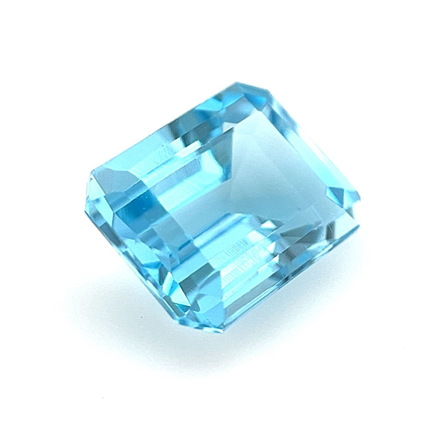 Certified Real 2.75 Carat Swiss Blue Topaz Emerald Shape Step Cut 9x7 mm Loose Gemstone December Birthstone
