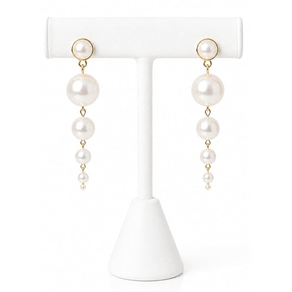 Elegant Long Pearl Drop Earrings for Women  Statement Jewelry