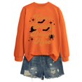thumbnail image 3 of Timeless Comfort Women's Hoodless Sweatshirt for Autumn and Winter with Bat Leisure and Halloween Ready Orange1 M, 3 of 3
