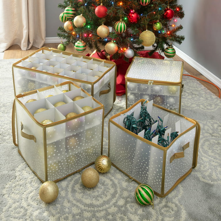 Simplify Happy Christmas Design Polypropylene Storage Tote Bin in