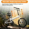 thumbnail image 3 of Folding Bike, Folding Bicycle, 20 Inch T-Bar Folding Bike White, Aluminum Frame, Low Step Design, PU Foam Saddle, Supports 176 lbs, Portable and Compact for Commuting, Travel, 3 of 16