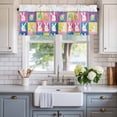 thumbnail image 2 of Cute Rabbit Valances for Windows Easter Bunny Egg Rod Pocket Curtain Valance Window Treatment Short Curtains for Kitchen Living Room, 58"x16", 2 of 9
