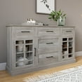 thumbnail image 2 of BELLEZE Modern Farmhouse Industrial Style Sideboard Buffet Console Table, Versatile Media Cabinet With Drawers And Adjustable Shelves - Astorga (Gray Wash), 2 of 7