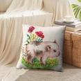 thumbnail image 4 of LALILO Throw Pillow Covers Cute Pig Walking Green Grass Red Cushion Cover 18" x 18", 4331 Pack, 4 of 6