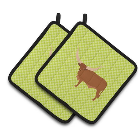 

Caroline s Treasures Ankole-Watusu Cow Green Pair of Pot Holders