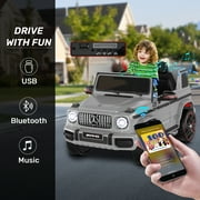 TOKTOO 12V Powered Ride on Toy Mercedes-Benz G63 Licensed for Kids, Electric Toddler Ride on Car w/Parent Remote Control, MP3, LED Headlight, Gift for Boys Girls Aged 2-4 Years, Gray