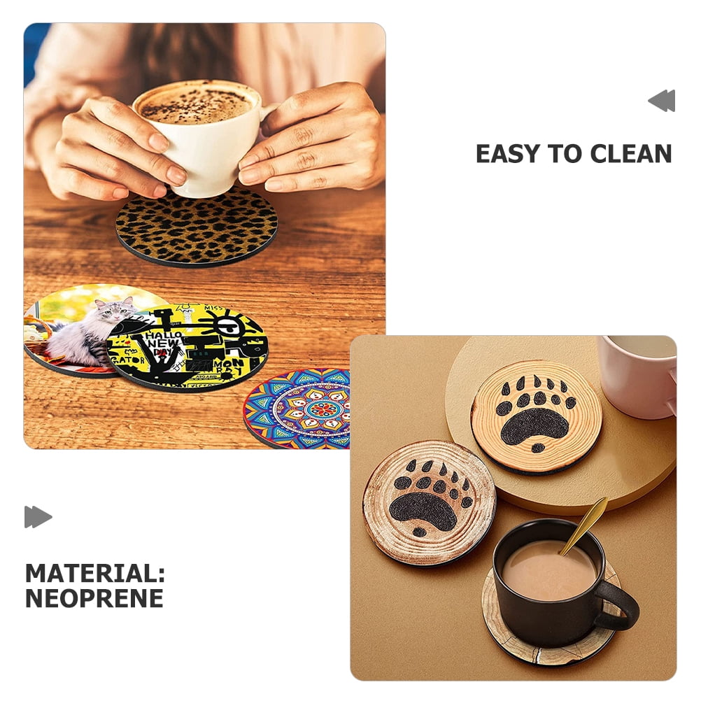 Masteelf 50PCS Sublimation Coasters Sublimation Blank Coasters DIY Crafts Cup Mat Round Cup Mat for DIY Crafts and Heat Transfer Printing