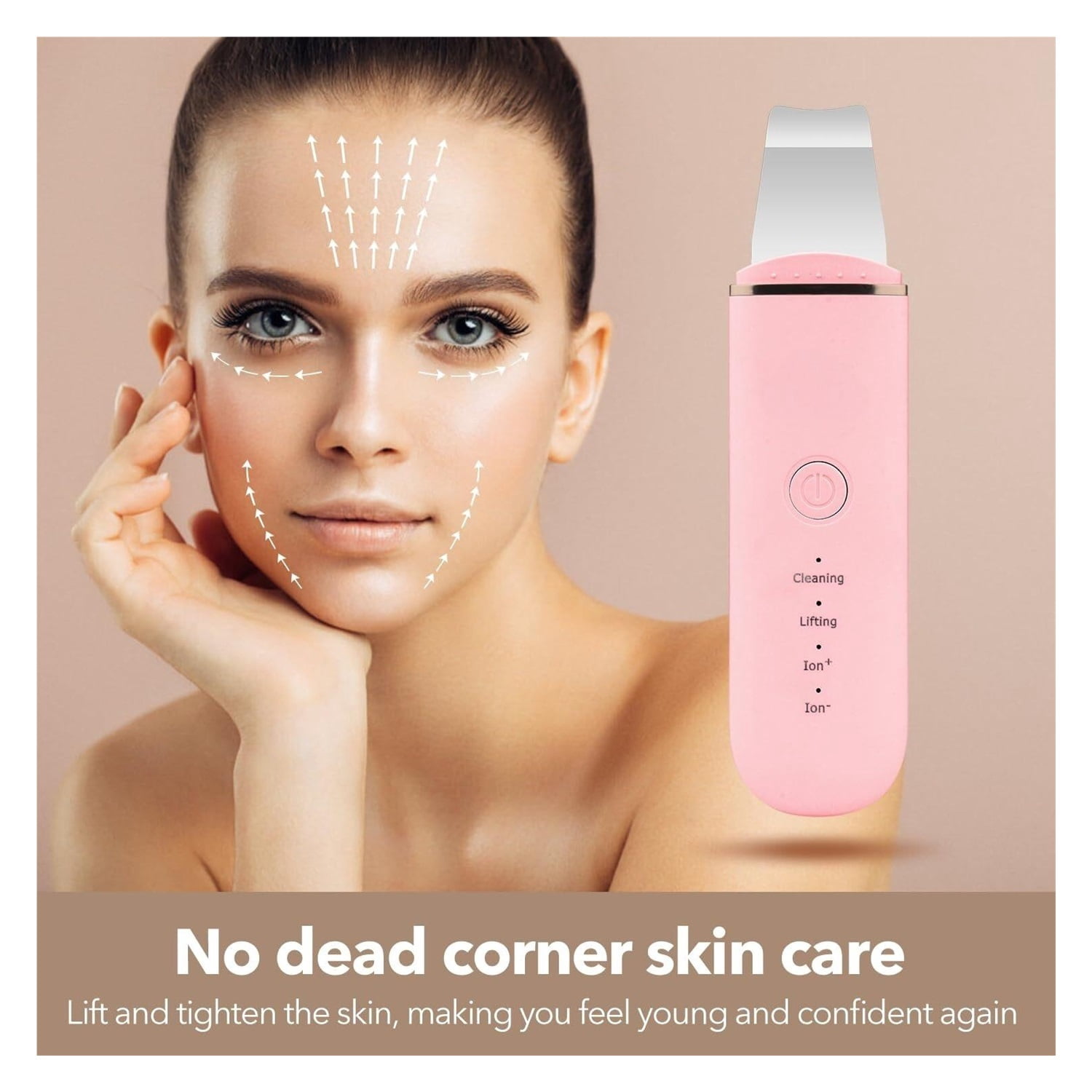 Skin Scrubber Face Skin Spatula Facial Scrubber Spatula for Deep Cleansing Blackhead Remover Pore Cleaner with 4 Modes (White)