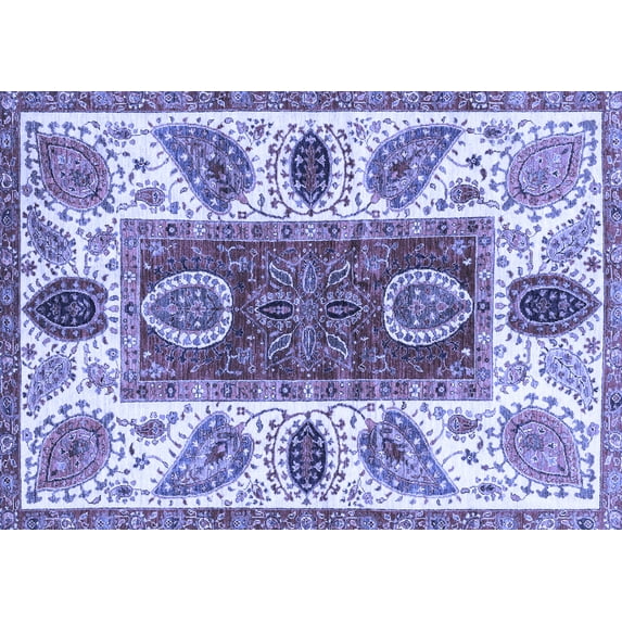 Ahgly Company Indoor Rectangle Abstract Blue Modern Area Rugs, 4' x 6'