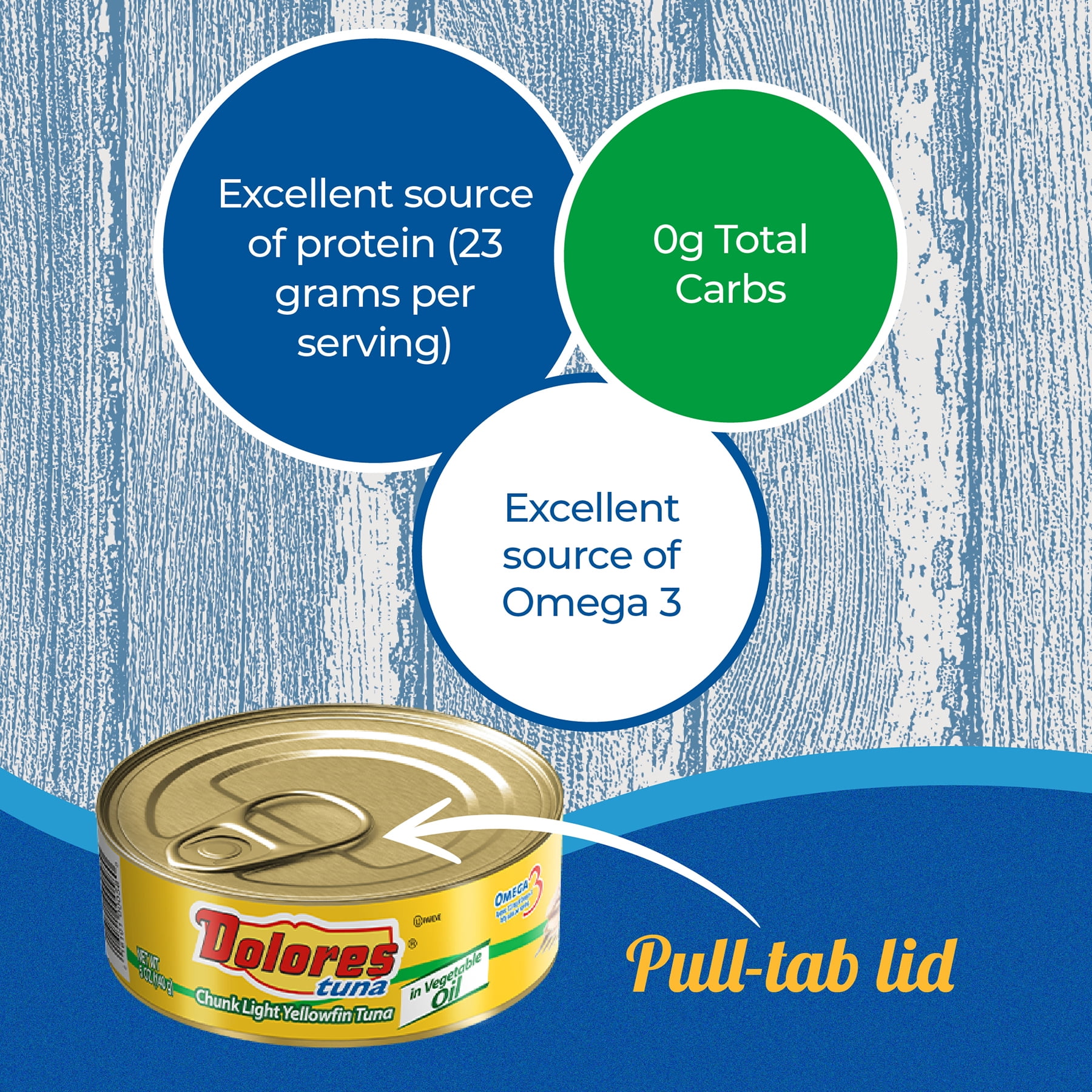 (3 pack) (4 Cans) Dolores® Tuna in Oil, Chunk Light Yellowfin Tuna in Vegetable Oil, 5 oz