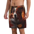 thumbnail image 2 of Salouo Cute Maple Leaf Puppy Pattern Swim Trunks for Men,Men's Hawaiian Bathing Suit Swimsuits Quick Dry Swimming Board Shorts Beach Shorts with Pockets-X-Large, 2 of 6
