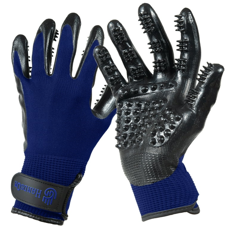 Hands on pet shedding bathing & grooming gloves top