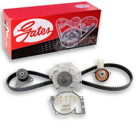 Gates PowerGrip Timing Belt Kit w Water Pump compatible with Volvo S40 2.4L 2.5L L5 2004-2012