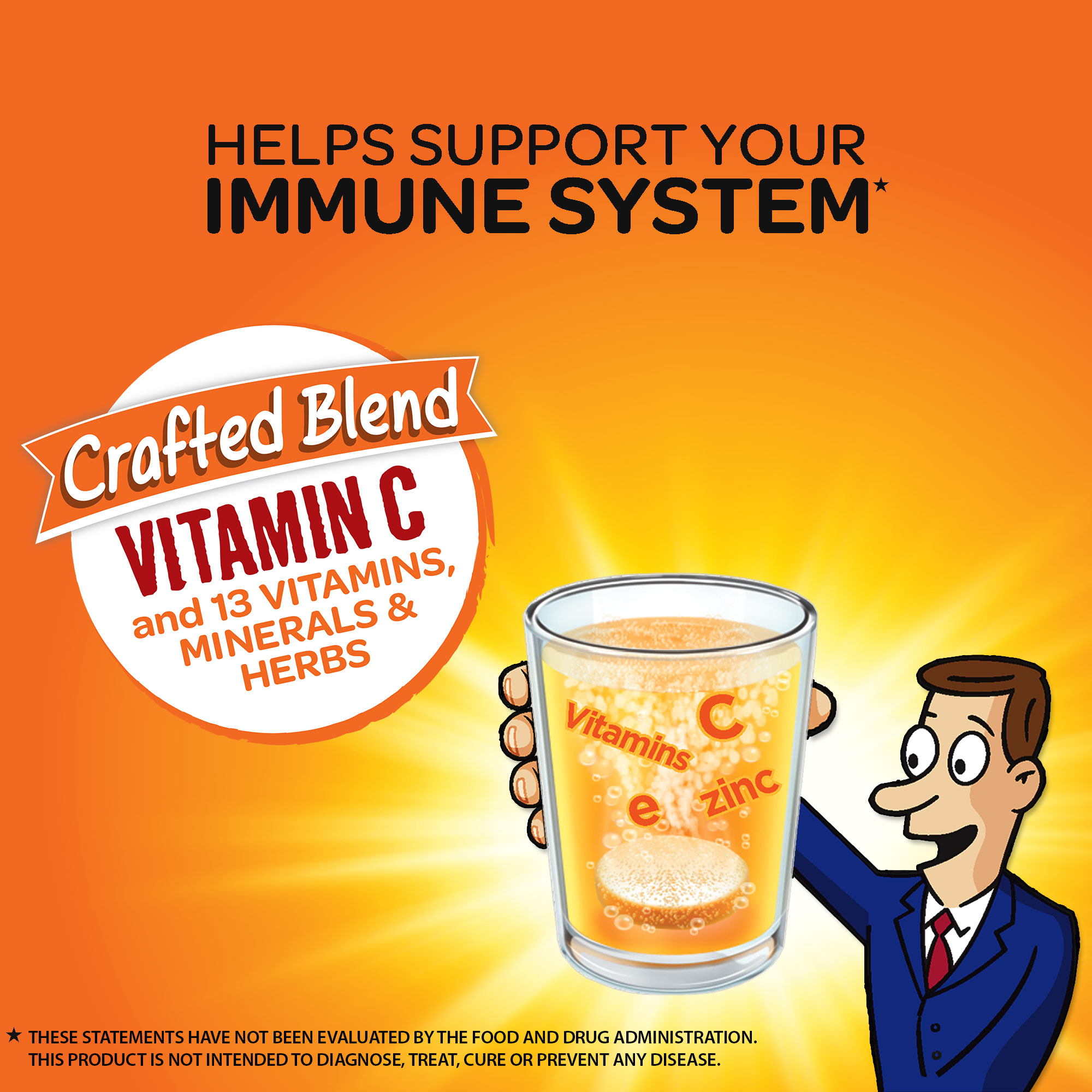 Airborne 1000mg Vitamin C Immune Support Effervescent Tablets, Zesty Orange Flavor, 10 Count - image 3 of 6