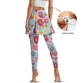 thumbnail image 2 of FUIALDOLG Aesthetic Colorful Flowers Tennis Skirted Leggings with Pocket Women Athletic Pleated Skirt with Leggings Tight Workout Yoga Running Pants Tennis Outfits,Size XS, 2 of 7
