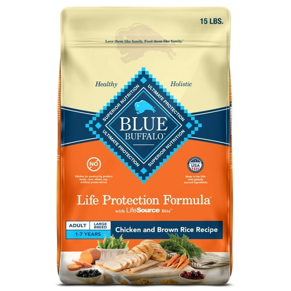 Blue Buffalo Life Protection Formula Large Breed Dry Dog Food, Chicken & Rice, 15-lb. Bag